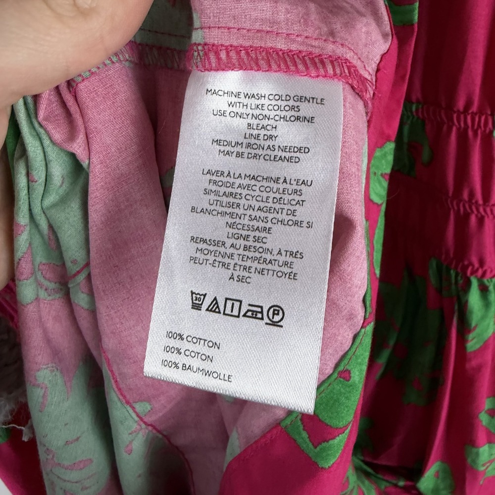 Anthropologie Pink Maxi Dress with Green Floral Print - Picture 8 of 12